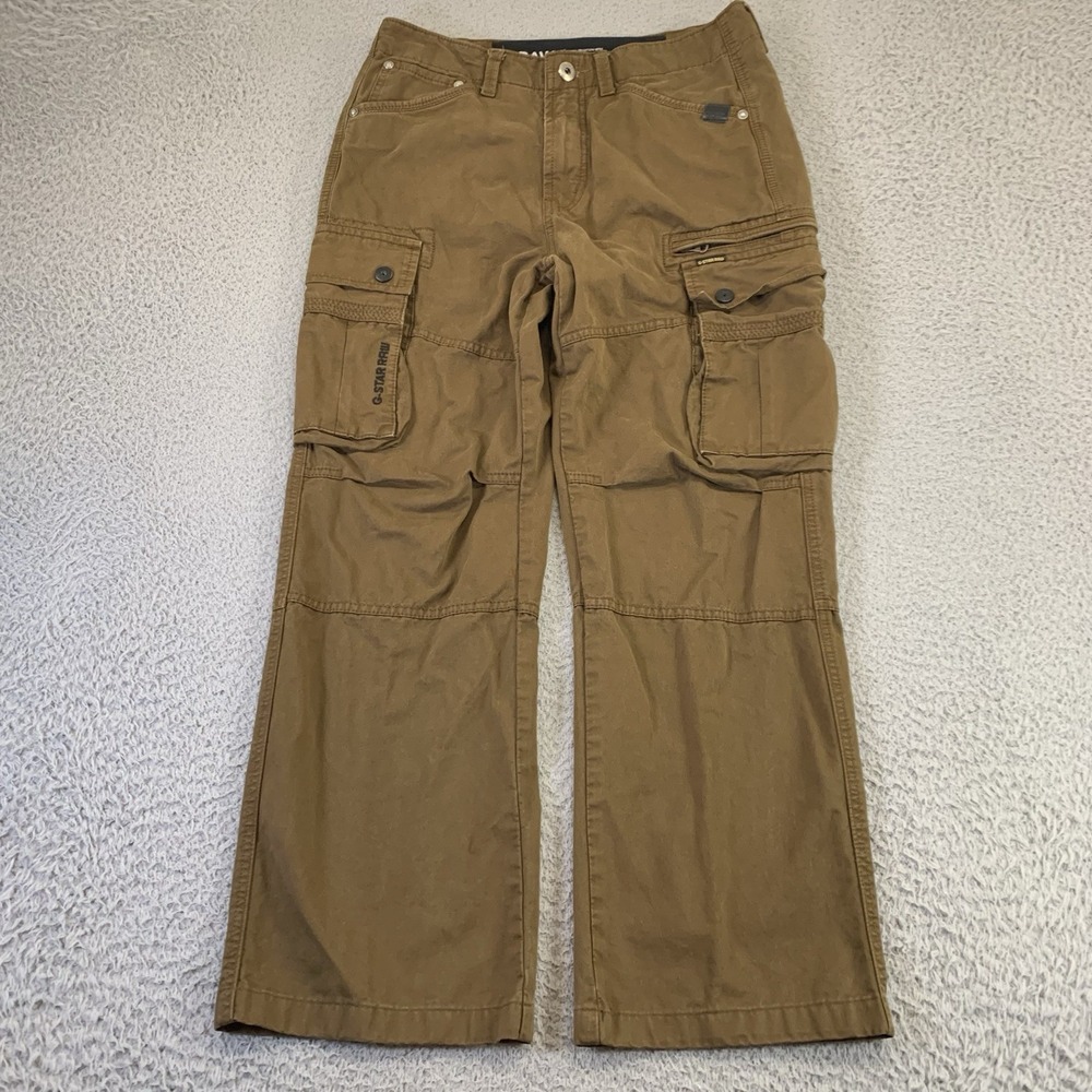 G-Star Raw Cargo Pants Mens 30x27 Brown Military Relaxed Straight Paratrooper
